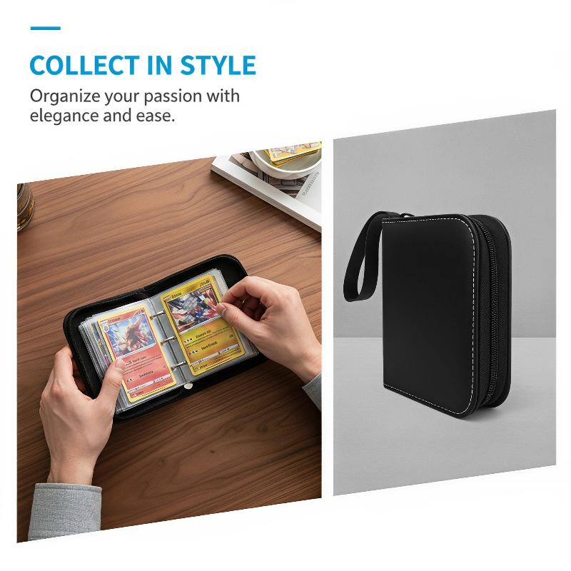 Trading Card Binder - Porte-cartes en cuir PU imperméable avec